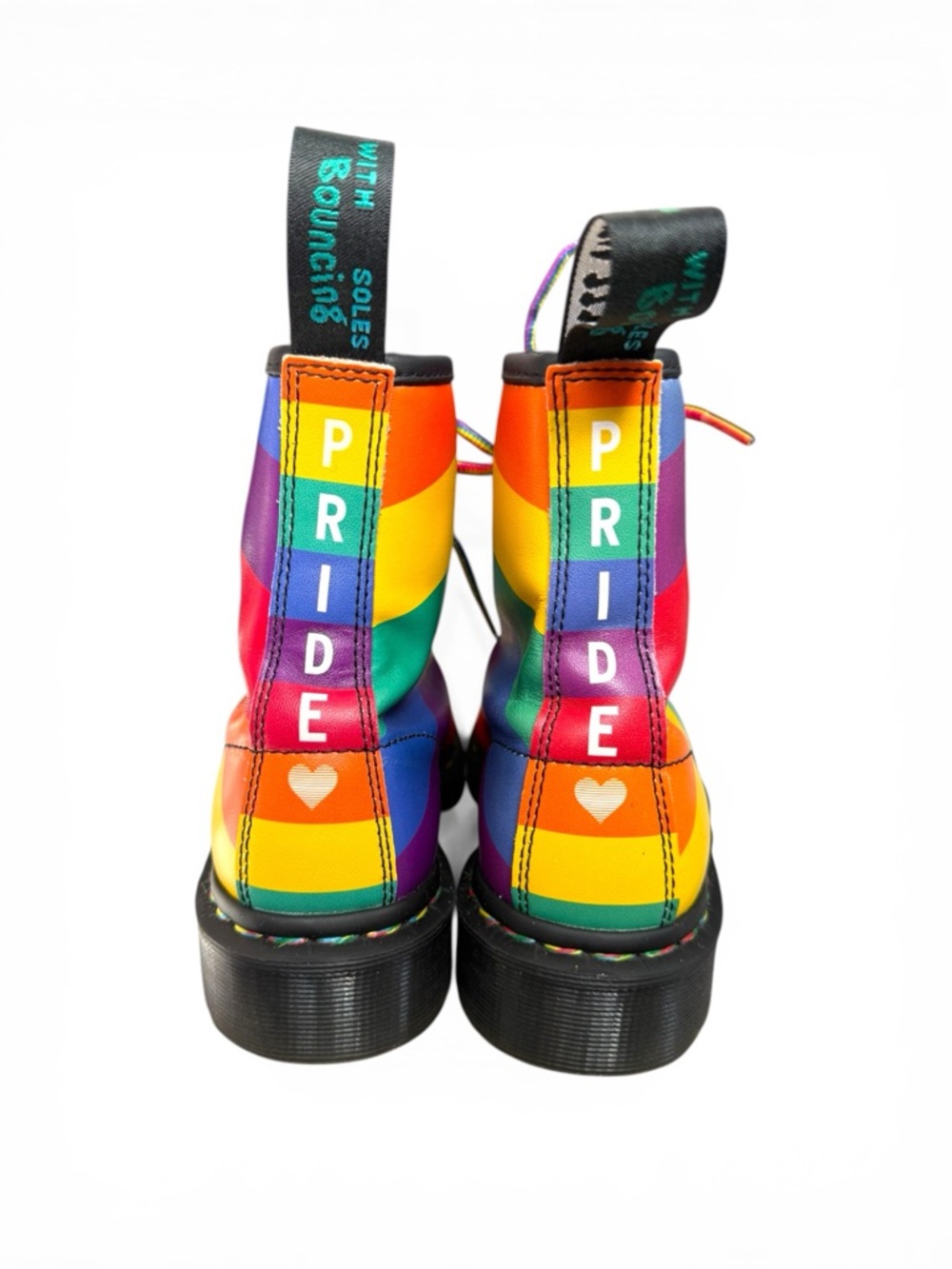 Dr. Martens Rainbow Leather Lace-Up Ankle Boots - Picture 5 of 8